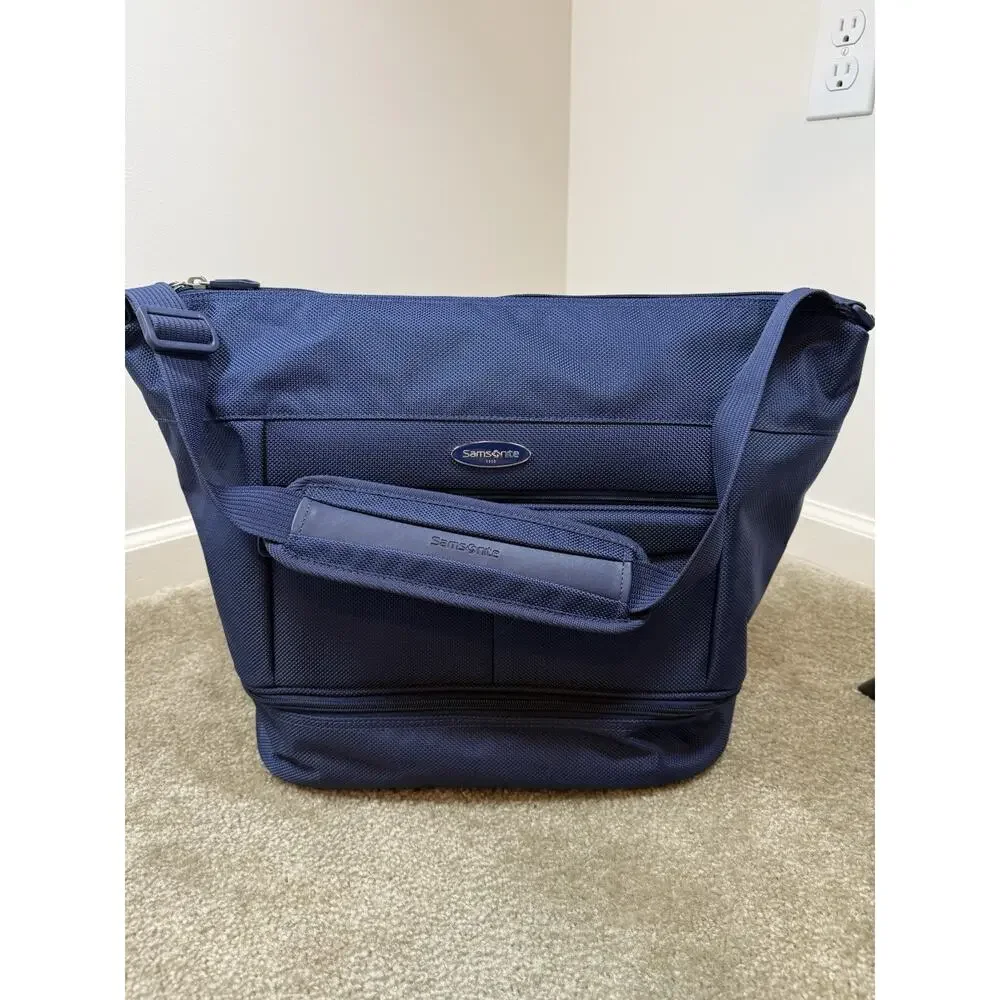 Samsonite Blue Shoulder Travel Bag Weekender Luggage Carry On Overnight Vacation